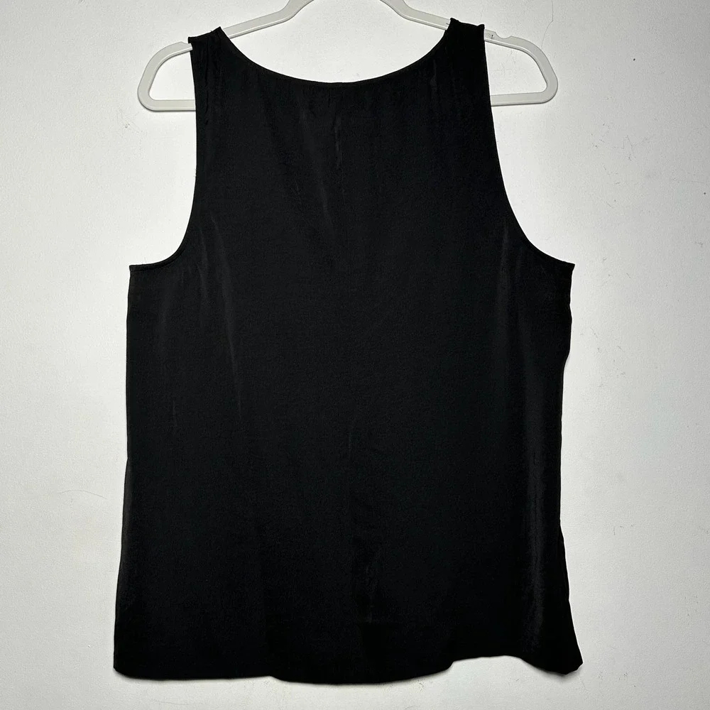 Melrose and Market Black V Neck Ruched Drawstring Tank Top Women‎ Plus Size XL